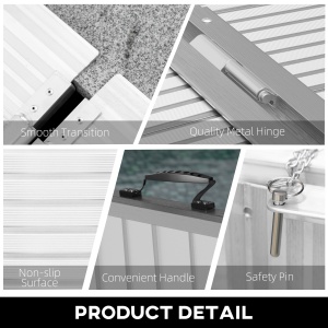Rampă pentru Scaun cu Rotile din Aliaj de Aluminiu Antialunecare, Capacitate 272 kg - Img 6