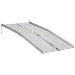 Rampe Mobile pentru Scaune cu Roți și Scutere, Pliabilă, Antiderapantă, Aliaj, Capacitate 272kg, 183x72x5cm, Silver