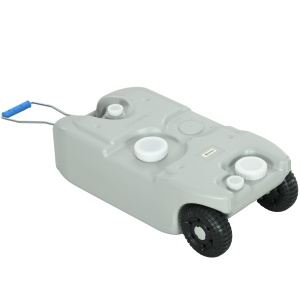 Rezervor de Apă pentru Camping 40L cu Roți și Mâner Reglabil Gri