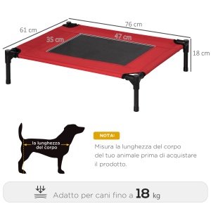Saltea estivala pliabila pentru caini pana la 18kg de exterior si interior pat pentru animale 76x61x18cm rosu - Img 3