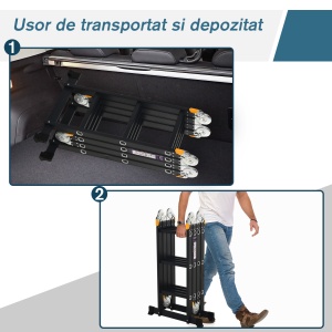 Scara Aluminiu 5-in-1 – Pliabila cu Panouri de Sustinere - Img 8