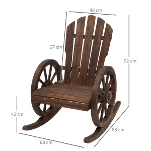 Scaun Balansoar de Gradina din Lemn de Molid, Culoarea Lemn 88x68x92cm - Img 3
