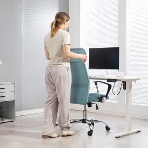 Scaun de Birou Ergonomic cu Înălțime Reglabilă și Spătar din Plasă, Verde - Img 9
