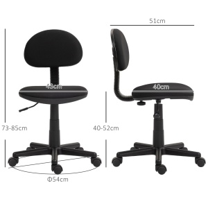 Scaun de Birou Rotativ cu Înălțime Reglabilă din Material Elastic, Negru - Img 3