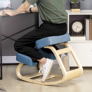 Scaun Ergonomic cu Suport pentru Genunchi din Lemn de Mesteacăn, 51x69x58 cm, Albastru - Img 2