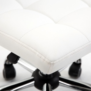 scaun rotativ din piele sintetica, 46x51x76-88cm, alb - Img 8