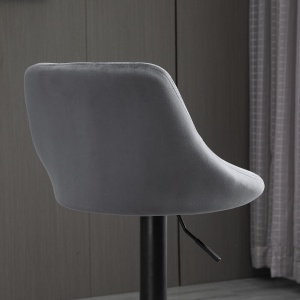 Scaune Bar x2 – Pivotante, Gri Catifelat, inaltime Reglabila - Img 7