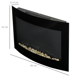 Șemineu Electric de Perete din Inox și Sticlă Temperată, Putere 900W/1800W, Design Modern pentru Casă și Birou - Img 3
