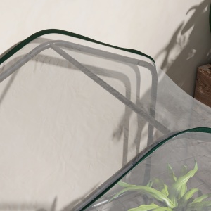 Sera de Balcon cu 3 Niveluri și Ușă Rulantă, Sera pentru Grădină cu Structură din Oțel și Acoperiș din PVC, pentru Plante, Legume, Flori, Fructe, 59x39x127 cm, Transparentă - Img 9