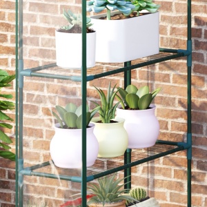 Sera de Gradina din Otel si PVC Transparent cu Usa Rulou, 143x73x195cm - Img 9