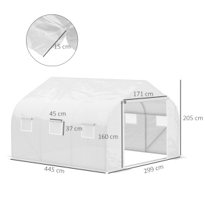 Sera Gradina 450×300×200 cm – Fier & PE, Acoperis inclinat - Img 3
