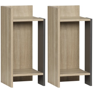 Set 2 Noptiere Moderne – Gri cu Polita Deschisa