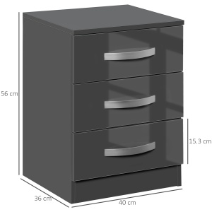 Set 2 Noptiere Moderne cu design compact si 3 sertare - Img 3