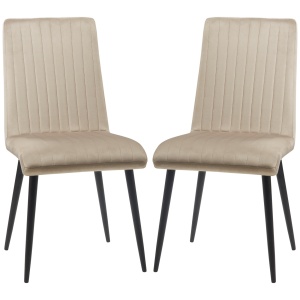 Set 2 Scaune Dining Elegante din Catifea – Spatar inalt - Img 1