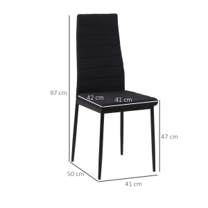 Set 4 scaune captusite pentru camera de zi, moderne, din metal si material textil Negru - Img 3