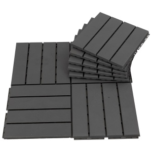 Set 9 Caramizi de Cuplat pentru Terasa 30x30x2cm, 0.81 mq, Negru - Img 9