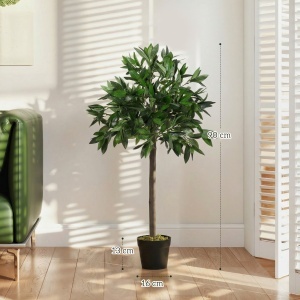 Set de 2 Arbori de Dafin in Ghiveci, Plante Artificiale din Plastic, inaltime 90 cm, pentru Interior si Exterior - Img 3