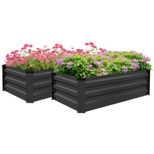 Set de 2 Paturi Galvanizate Inaltate pentru Gradina - Img 1