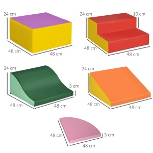 Set de Construcții Moi pentru Copii 1-3 Ani cu 6 Piese din PU și EPE Multicolore - Img 3
