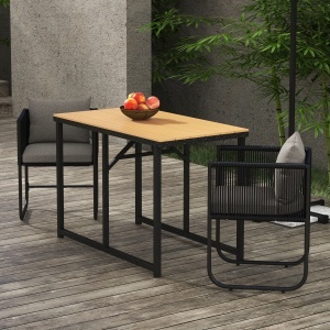 Set de dining din 3 piese din ratan pentru terasa, Masa - Img 2