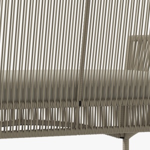 Set de Grădină cu 2 Fotolii de Exterior, Canapea și Măsuță, 56x56x80 cm, Kaki - Img 7