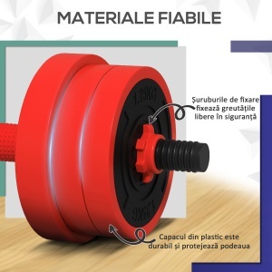 Set de Greutăți pentru Sală 4 în 1 din Plastic și Nisip, Roșu - Img 7
