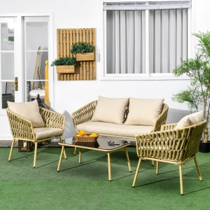 Set de Mobilier de Gradina cu 4 Piese cu Ratan din PE - Img 2