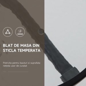 Set de mobilier pentru gradina cu masa din sticla securizata, maro - Img 6