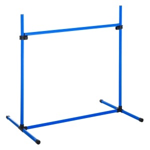 set din 4 obstacole pentru caini reglabile pe inaltime, 99x71x95, albastru