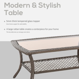 Set Masa Scaune Canapea de Exterior Mobilier de gradina din Ratan Maro - Img 6