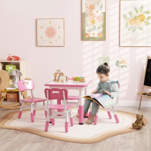 Set Masa & Scaune Reglabile 18–60 luni cu Tablita – Roz - Img 2