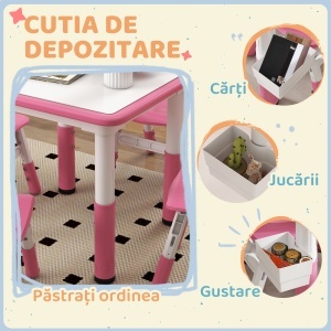 Set Masa & Scaune Reglabile 18–60 luni cu Tablita – Roz - Img 6