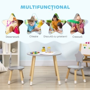 Set Masa si Scaun Copii – Lemn pentru Activitati & Teme - Img 4