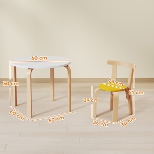 Set Masă și Scaune pentru Copii 3-8 Ani, 5 Piese cu Margini Rotunjite din Lemn Multicolor - Img 3