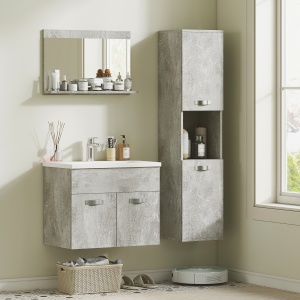 Set Mobilier Baie – 3 Piese: Oglinda, Chiuveta, Dulap Depozitare - Img 2