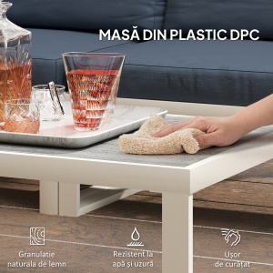 Set Mobilier de Grădină din 4 Piese cu 2 Canapele, Fotoliu Reglabil și Măsuță de Cafea, 121x61x62 cm, Gri - Img 7