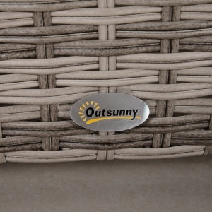 Set Mobilier Gradina 8 Piese, Canapea cu Masuta de Cafea din Ratan PE si Structura de Aluminiu, 75x75x71 cm, Gri - Img 8