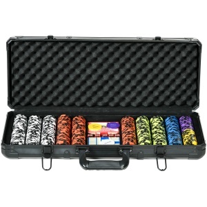 Set Poker Complet, cu 500 Jetoane, 5 Zaruri, 2 Pachete de Cărți, 3 Butoane - Img 1