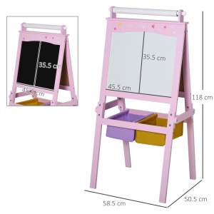 sevalet 3-in-1 pentru Copii – Tabla Alba/Neagra & Cutii - Img 3