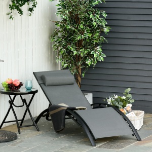 Sezlong de Gradina 5 Inclinari din Aluminiu - Img 2