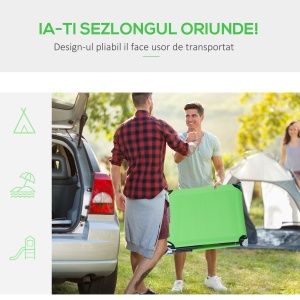 Sezlong Pliabil cu Orificiu pentru Fata si Perne, din Otel si Tesatura Oxford - Img 8