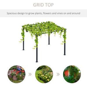 Spalier Gradina Metal Negru 297×295×230 cm – Pentru Plante Catatoare - Img 4