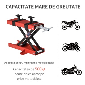 suport universal de ridicare motociclete, rosu - Img 6