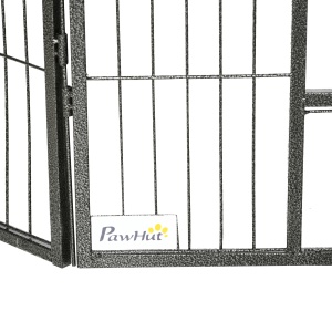 Tarc pentru Animale Domestice cu 16 Panouri Modulare din Otel, 80x60x1.5cm, Negru - Img 9