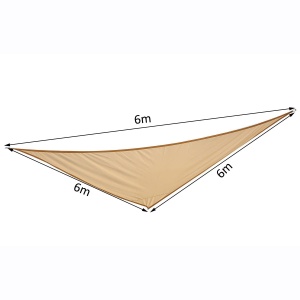 Tendone parasole triangolare, Beige, 6x6x6m - Img 3