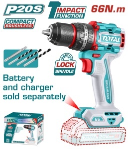 TOTAL - MASINA DE GAURIT CU PERCUTIE - 20V - 66N.m MOTOR FARA PERII (NU INCLUDE ACUMULATOR)