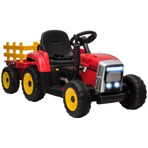 Tractor Electric Copii – 12 V cu Remorca, Muzica & Telecomanda - Img 1