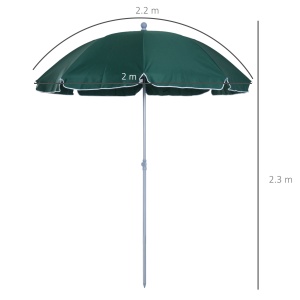 Umbrela de Gradina cu acoperis inclinabil, Φ220cm Culoare verde Inchis - Img 3