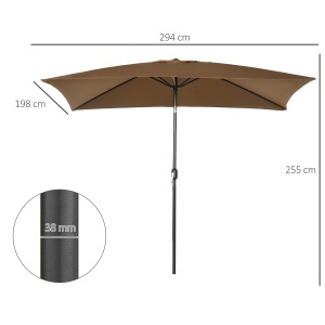 Umbrela de Gradina Dreptunghiulara 195×295 cm – Alb - Img 3