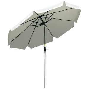 Umbrelă de Grădină Înclinabilă cu Deschidere cu Manivelă și Orificiu de Aerisire, Ø266x248.5 cm, Crem - Img 1